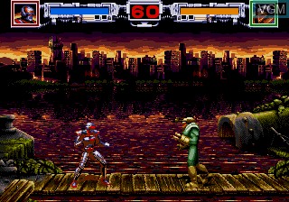 In-game screen of the game VR Troopers on Sega Megadrive