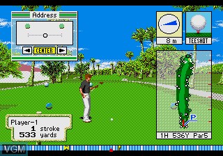 In-game screen of the game New 3D Golf Simulation - Waialae no Kiseki on Sega Megadrive