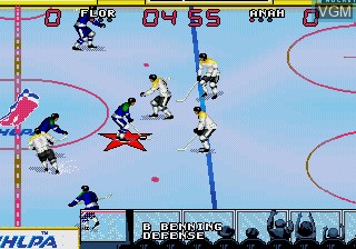 In-game screen of the game Wayne Gretzky and the NHLPA All-Stars on Sega Megadrive