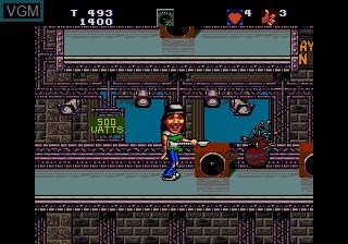 In-game screen of the game Wayne's World on Sega Megadrive