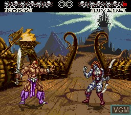 In-game screen of the game WeaponLord on Sega Megadrive