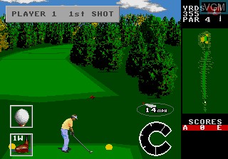 In-game screen of the game World Class Leaderboard Golf on Sega Megadrive