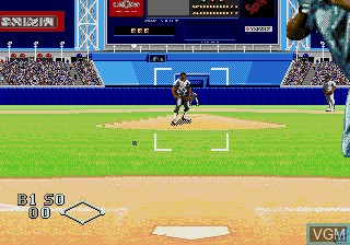 In-game screen of the game World Series Baseball on Sega Megadrive