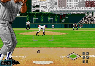 In-game screen of the game World Series Baseball '96 on Sega Megadrive