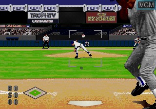 In-game screen of the game World Series Baseball 98 on Sega Megadrive