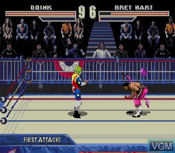 In-game screen of the game WWF WrestleMania - The Arcade Game on Sega Megadrive