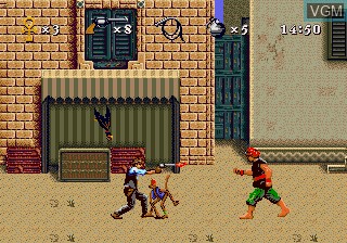 In-game screen of the game Instruments of Chaos starring Young Indiana Jones on Sega Megadrive