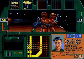 In-game screen of the game Zero Tolerance on Sega Megadrive