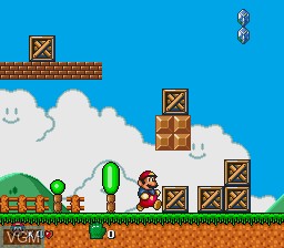 In-game screen of the game Super Mario Bros. on Sega Megadrive