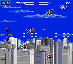 In-game screen of the game Air Buster on Sega Megadrive