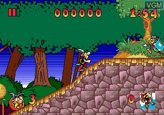 In-game screen of the game Asterix and the Great Rescue on Sega Megadrive
