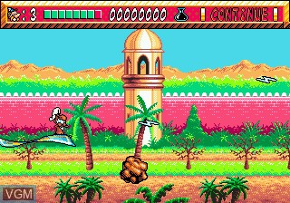 In-game screen of the game Asterix and the Power of the Gods on Sega Megadrive