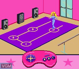 In-game screen of the game Barbie Super Model on Sega Megadrive