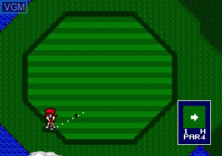 In-game screen of the game Battle Golfer Yui on Sega Megadrive