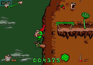 In-game screen of the game Boogerman - A Pick and Flick Adventure on Sega Megadrive