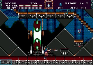 In-game screen of the game Castlevania - Bloodlines on Sega Megadrive