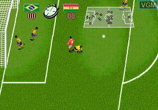 In-game screen of the game Champions World Class Soccer on Sega Megadrive