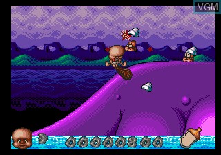 In-game screen of the game Chuck Rock II - Son of Chuck on Sega Megadrive