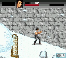 In-game screen of the game Cliffhanger on Sega Megadrive