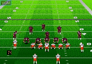 In-game screen of the game College Football USA 96 on Sega Megadrive