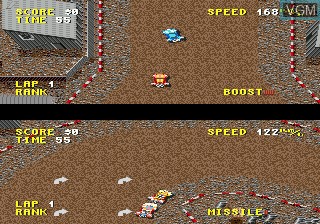 In-game screen of the game Combat Cars on Sega Megadrive