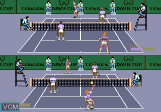 In-game screen of the game Davis Cup World Tour Tennis 2 on Sega Megadrive