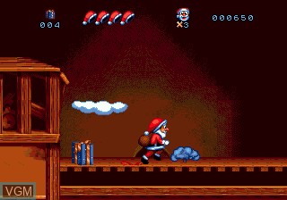 In-game screen of the game Daze Before Christmas on Sega Megadrive