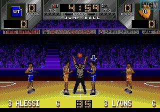 In-game screen of the game Dick Vitale's Awesome Baby! College Hoops on Sega Megadrive