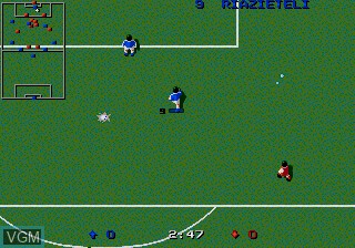 In-game screen of the game Dino Dini's Soccer on Sega Megadrive