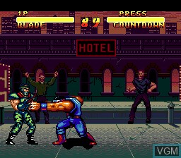 In-game screen of the game Double Dragon V - The Shadow Falls on Sega Megadrive