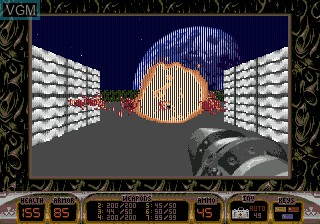 In-game screen of the game Duke Nukem 3D on Sega Megadrive