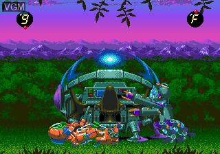In-game screen of the game Exo-Squad on Sega Megadrive