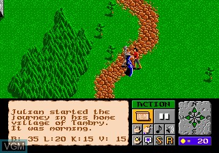 In-game screen of the game Faery Tale Adventure, The on Sega Megadrive
