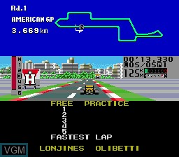 In-game screen of the game Fastest 1 on Sega Megadrive
