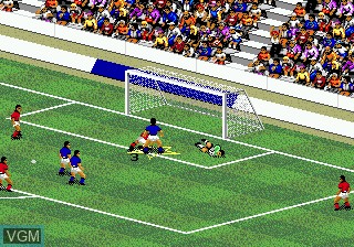 In-game screen of the game FIFA International Soccer on Sega Megadrive