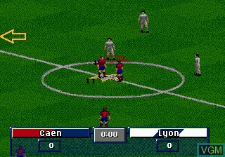 In-game screen of the game FIFA Soccer 96 on Sega Megadrive