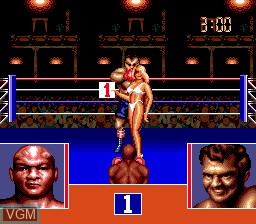 In-game screen of the game George Foreman's KO Boxing on Sega Megadrive