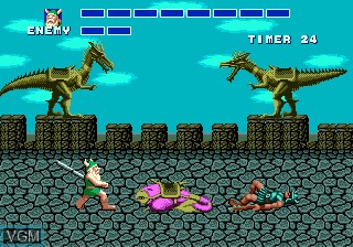 In-game screen of the game Golden Axe on Sega Megadrive