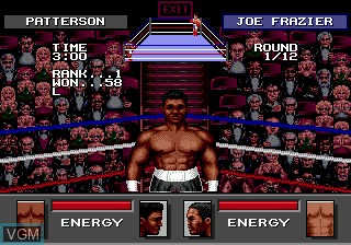 In-game screen of the game Greatest Heavyweights on Sega Megadrive