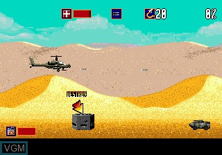 In-game screen of the game Gunship on Sega Megadrive