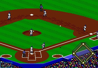 In-game screen of the game Hardball! on Sega Megadrive