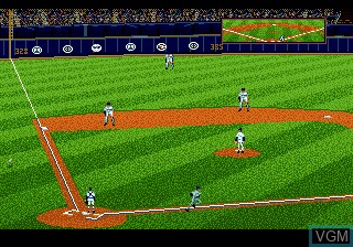 In-game screen of the game Hardball '95 on Sega Megadrive