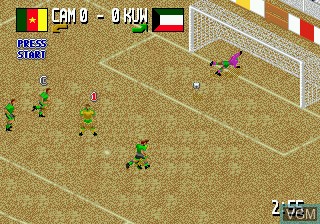 In-game screen of the game Fever Pitch Soccer on Sega Megadrive
