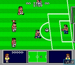 In-game screen of the game Nekketsu Koukou Dodgeball-bu Soccer-hen MD on Sega Megadrive