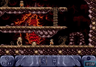 In-game screen of the game Humans, The on Sega Megadrive