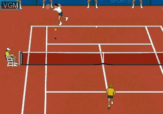 In-game screen of the game IMG International Tour Tennis on Sega Megadrive