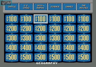 In-game screen of the game Jeopardy! Deluxe Edition on Sega Megadrive