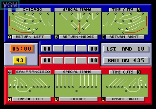 In-game screen of the game Joe Montana II - Sports Talk Football on Sega Megadrive