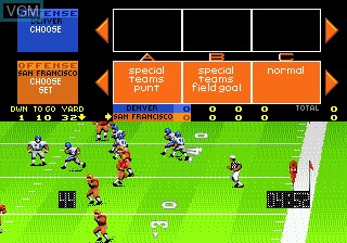 In-game screen of the game John Madden Football on Sega Megadrive