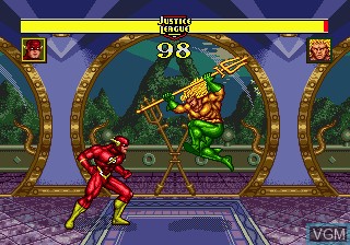 In-game screen of the game Justice League Task Force on Sega Megadrive